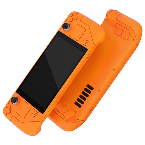 Image of eXtremeRate DIY Full Set Shell with Buttons for Steam Deck LCD, Custom Faceplate Back Plate Replacement Shell for Steam Deck LCD - Royal Orange [Console NOT Included]