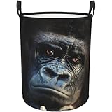 汚れた服のかご 汚れた服 考えてるゴリラ 収納かご 洗濯物入れ 収納ボックス 折り畳み 大容量 雑貨 おもちゃ収納バッグ 寝室、洗濯室、 シンプルでおしゃれ収納袋 M