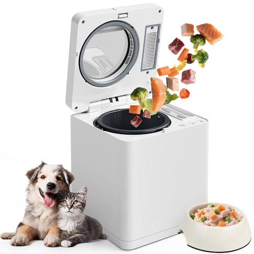 Pet Fresh Meal Maker, Auto 5-in-1 Pet Food Cooker with Chop,Slow Cook, Mix, Self-cleaning and Timer, 2.6 Quart Capacity Dog Food Maker Makes 1.5 Lbs Foods for 2 Dogs, DIY Pet Recipes, Wet or Dry Food.