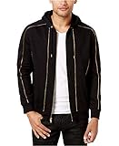 INC International Concepts Men's Gold Piping Hoodie (Deep Black, Large)