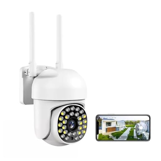 Câmera de Segurança WiFi Externa/Internos 2K, Rotação PTZ com LED Infravermelho, Vigilância Inteligente, Branca