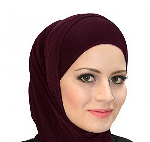 Dark Brown Al Ameera Muslim Hijab Cotton Amira 2 Piece Hood & Hijab Tube Underscarf Cap