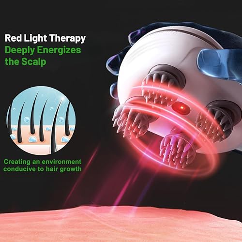 Image of Electric Scalp Massager, Stress Relief & Relaxation, Handheld & Portable, Rechargeable Electric Head Kneading Massager, 3 Speed Modes, Head Scratcher Massager for Hair Growth, Deep Clean