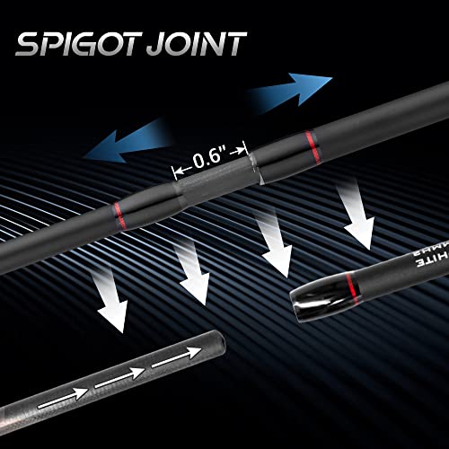 Eow Auroras 2 Pieces Spinning And Casting Fishing Rods, Length 6’&7’, 24T Carbon Rod Blanks, Cork Grips, Two Pieces Rod, Twin-Tip Power M & Mh, Action Fast, Fresh & Salt Water Fishing #TOP5