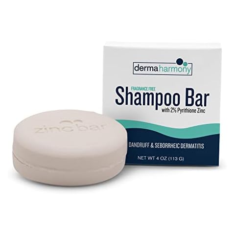 Dermaharmony 2% Pyrithione Zinc Shampoo Bar for dandruff and seborrheic dermatitis - Fragrance Free (4 Oz) Cover