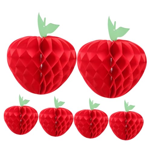 DECHOUS 6pièces Décorations Alvéolé Forme De Pomme De Décoration Suspendue Idéale pour Fête Anniversaire Et Événements Festifs