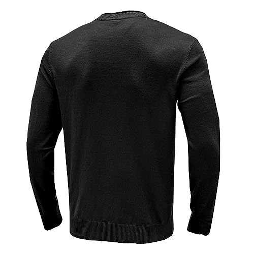 Ymosrh Men's Light Sweater Casual Basic Knit Sweaters Long Sleeve Solid Crew Neck Winter Pullover Thermal Tops, M-2XL2