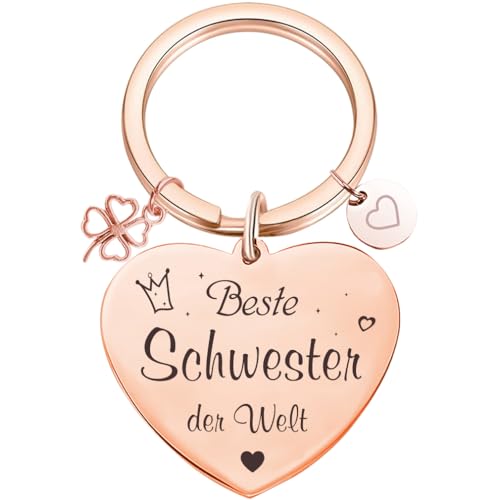 Tecreo Schwester Geschenke, Schwester Schlüsselanhänger, Beste Schwester der Welt -Schwester Geschenke zum Geburtstag, Graduierung Geschenke für Schwester