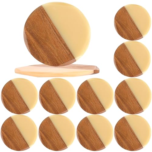 ALPHA Living HOME Handcrafted Jute Coaster Set – 12 Round, Non-Slip Drink Coasters for Ultimate Tabletop Protection & Rustic Indoor/Outdoor Décor