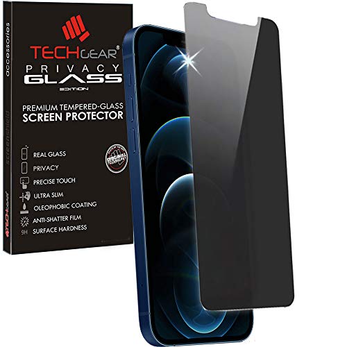 TECHGEAR Anti Spy Screen Protector for iPhone 12 Pro Max - PRIVACY Filter GLASS Edition Genuine Tempered Glass Screen Protector Guard Cover Compatible with iPhone 12 Pro Max 6.7