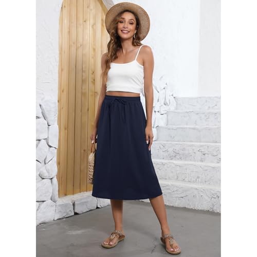 Image of Witsmile Flowy Skirt Elastic High Waist A-Line Skirt with Pockets Bohemia Cover-up for Women 2026 Trendy(S-2XL)