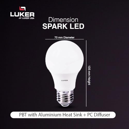 Image of LUKER JVLuker 15W LED Bulb B22 Base Energy Efficient 2 Star Light 120 Degree Wide Beam Coverage High CRI Surge Protection Lights for Home and Office, 1 Year Warranty (Pack of 4, White)