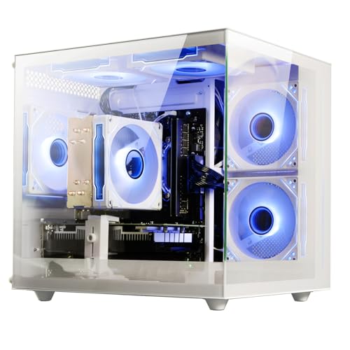 suevery Prebuilt Tower Gaming PC, Ryzen 7 5700X (8-Core/16-Thread, Up to 4.6GHz), RTX 3050 6GB, 16GB DDR4 RAM, 512GB NVMe SSD, WiFi6, 4K Editing Streaming VR, High End Desktop Computer