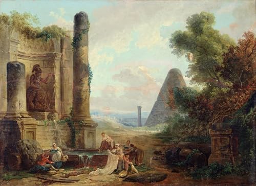 Toile Murale Hubert Robert 60x90cm : Solution Idéale pour Habiller un Grand Mur Vide