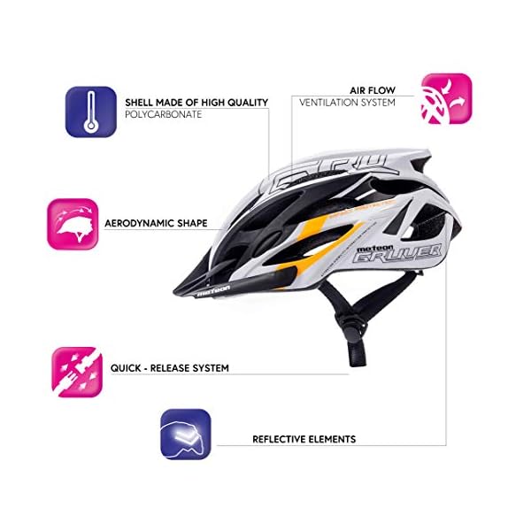 meteor® Fahrradhelm GRUVER Herren Damen Kinder-Helm MTB rollerhelm mädchen kinderfahrradhelm für Downhill rennradhelm Mountainbike Inliner skaterhelm BMX fahradhelm Scooter Jungen Bike Helmet – Bild 3
