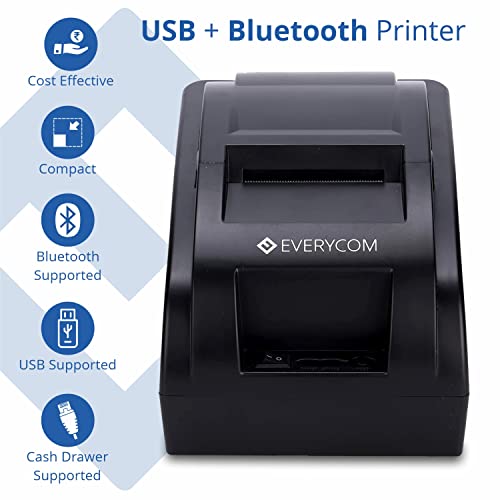 Everycom EC-58 58mm (2 Inches) Direct Thermal Printer- Monochrome Desktop (1 Year Warranty) (USB + Bluetooth) (Image - 2)
