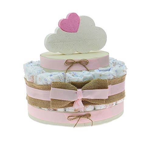 Idea Originale Regalo Torta Pannolini Bambina per Prima Infanzia, Nascita,