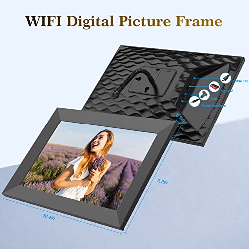 Wifi Digital Picture Frame - Greeting Card Included, 10.1 Inch Hd Touch Screen Digital Photo Frames, 16Gb Storage, Share Photo Or Video Via Free App, Table/Wall Mountable, Gift For Friends And Family #TOP7