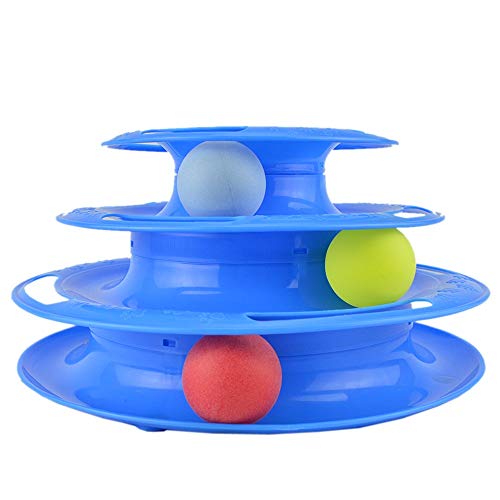 Brinquedo Torre Trilha Para Gatos 3 Níveis Azul CBRN14484