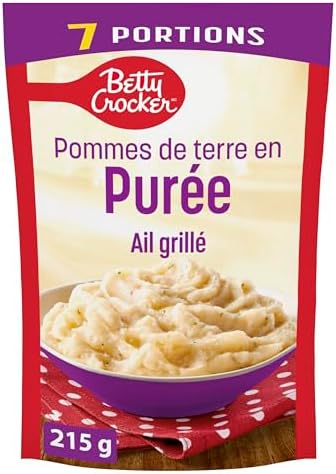BETTY CROCKER Mashed Potatoes Roasted Garlic Flavour, Made with Real Potatoes, 215 Grams Package of Mashed Potatoes - 3