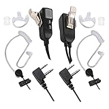 Reyinl RYL13 Two-Way Radios Headset Noise Canceling Transparent Security Earpiece for Midland GMRS/FRS Radios with PTT/VOX – Pair