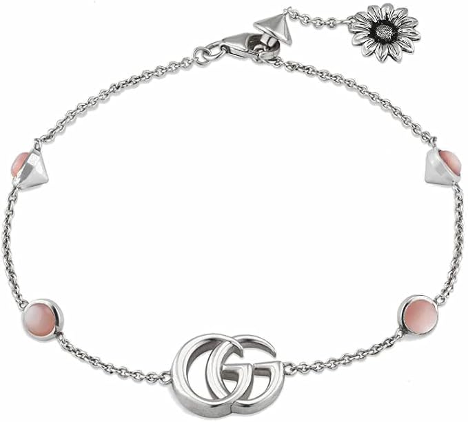 GUCCI bracciale argento doppia G con fiore YBA527393002018 : Amazon.it:  Gioielli