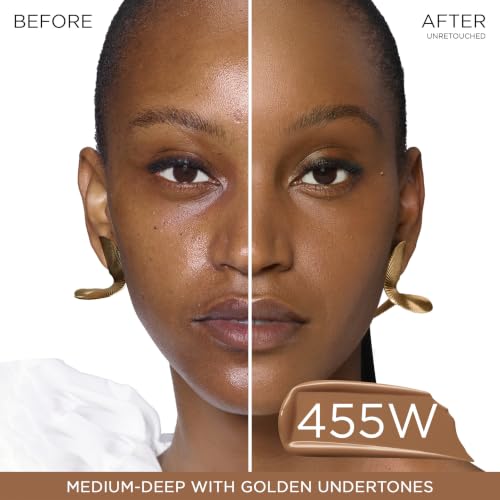Image of Lancome Teint Idole Ultra Wear Natural Matte Foundation- Longwear, Medium-Full Coverage, Natural Finish, Waterproof & Hydrating - 455W (Medium-Deep Skin with Warm /Golden Undertones), 1 Fl Oz
