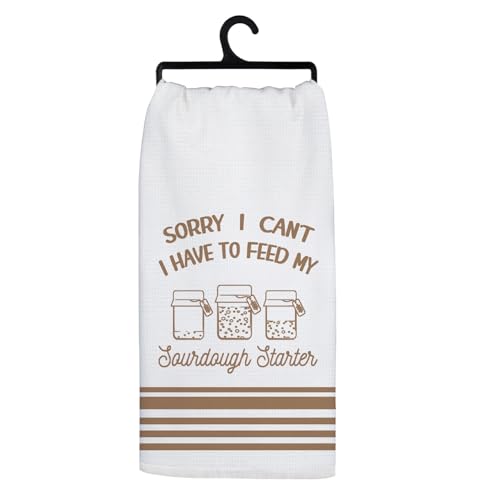 Koesus Funny Sourdough Baking Kitchen Towels, Gifts for Sourdough Bakers Tea Dish Towels for Kitchen, Baking Lover Gifts Decorative Hand Towels, 16x24 Inch Yellowish-Brown