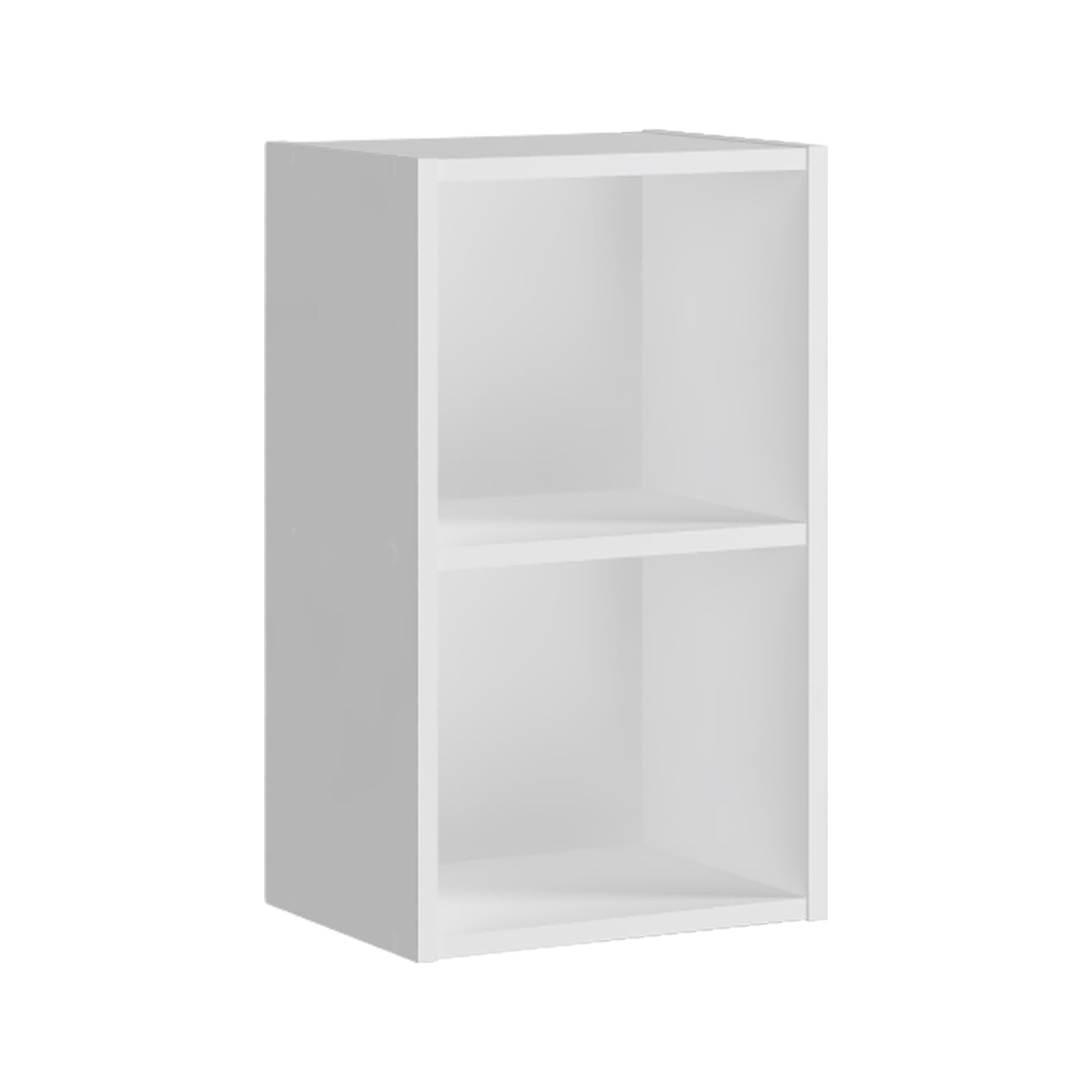 Panana 2-6 Tier Cube Bookcase, Wooden Book Shelving Freestanding Storage Unit Open Shelf For Home Office Display (White, 2 Tier)