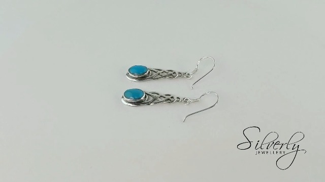 Orecchini A Goccia Argento Sterling Con Nodo Celtico E Turchese | Siverly, Fili French, Nichel-Free - Foto 3