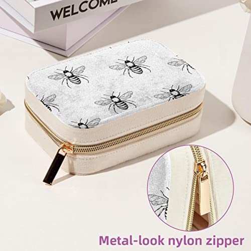 Boîte de rangement compacte velours boucles d'oreilles accessoires Bee - 7