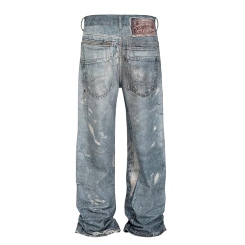 Streetwear Jeans Unisex Vintage Denim Pants Men Women Straight Pants2