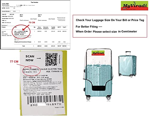 Image of Waterproof|Dust Proof Suitcase & Trolley Bag Cover with Zipper Luggage (Soft Luggage, 24 INCH)