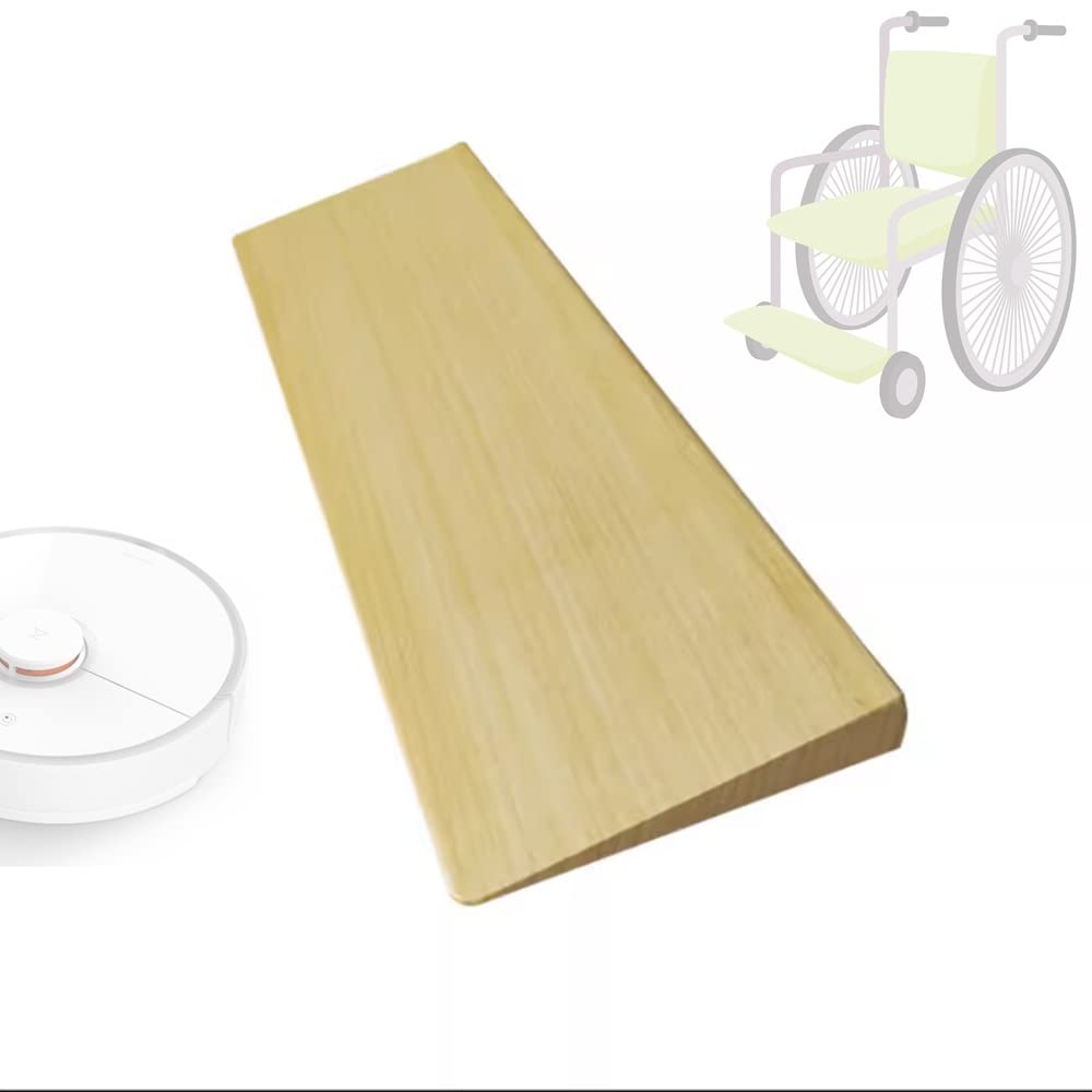 Xfak Solid Wood Threshold Ramp, Non-Slip Doorways Ramps, Wooden Wheel Chair Ramp, Mobility Ramps For Indoor Bathroom Steps, Low Profile 0.4-1.4Inch (Size : 15X50x3cm-6X19.6x1.2in)