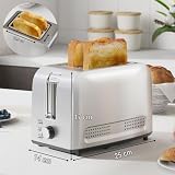 Toaster – 2 Scheiben, Toaster aus Edelstahl, 750 W, Toaster mit 2 großen Schlitzen...