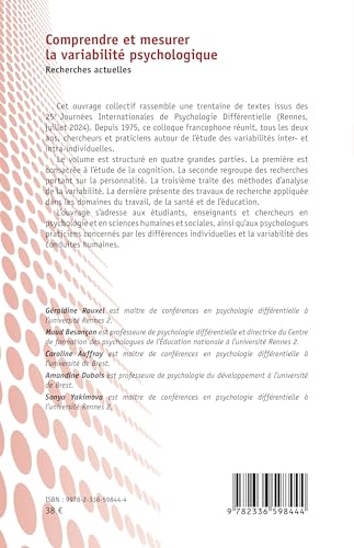 Comprendre et mesurer la variabilité psychologique: Recherches actuelles – vue 2