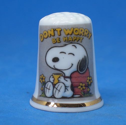 Birchcroft PorcelainThimble - Don't Worry Be Happy - with Display Box