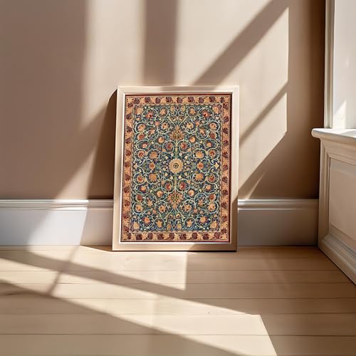 Image of BLINKART Wiliam Moris Aesthetic Art Walls With Frame | Natural Wood Texture | Living Room Bedroom Office Wall Decoration | Poster Home Decor Frames Wall Bedroom | 12x8 Inches (D394)