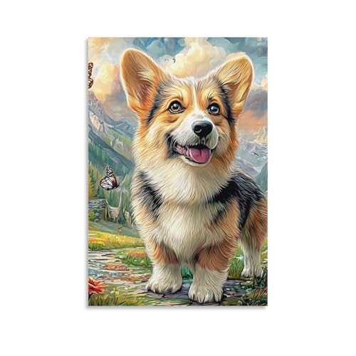 Peinture Corgi gallois déco de salon pour une ambiance chaleureuse