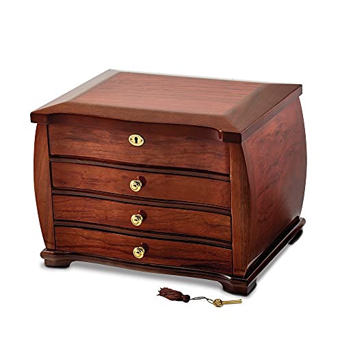 Diamond2deal high gloss finish 3-drawer jewelry chest for women
