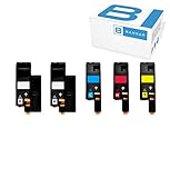 Bandar Compatible Toner Cartridges Replacement for Dell E525W for 593-BBJX 593-BBJU 593-BBJV 593-BBJW G20VW DPV4T H5WFX 3581G (Black, Cyan, Magenta, Yellow, 5-Pack)