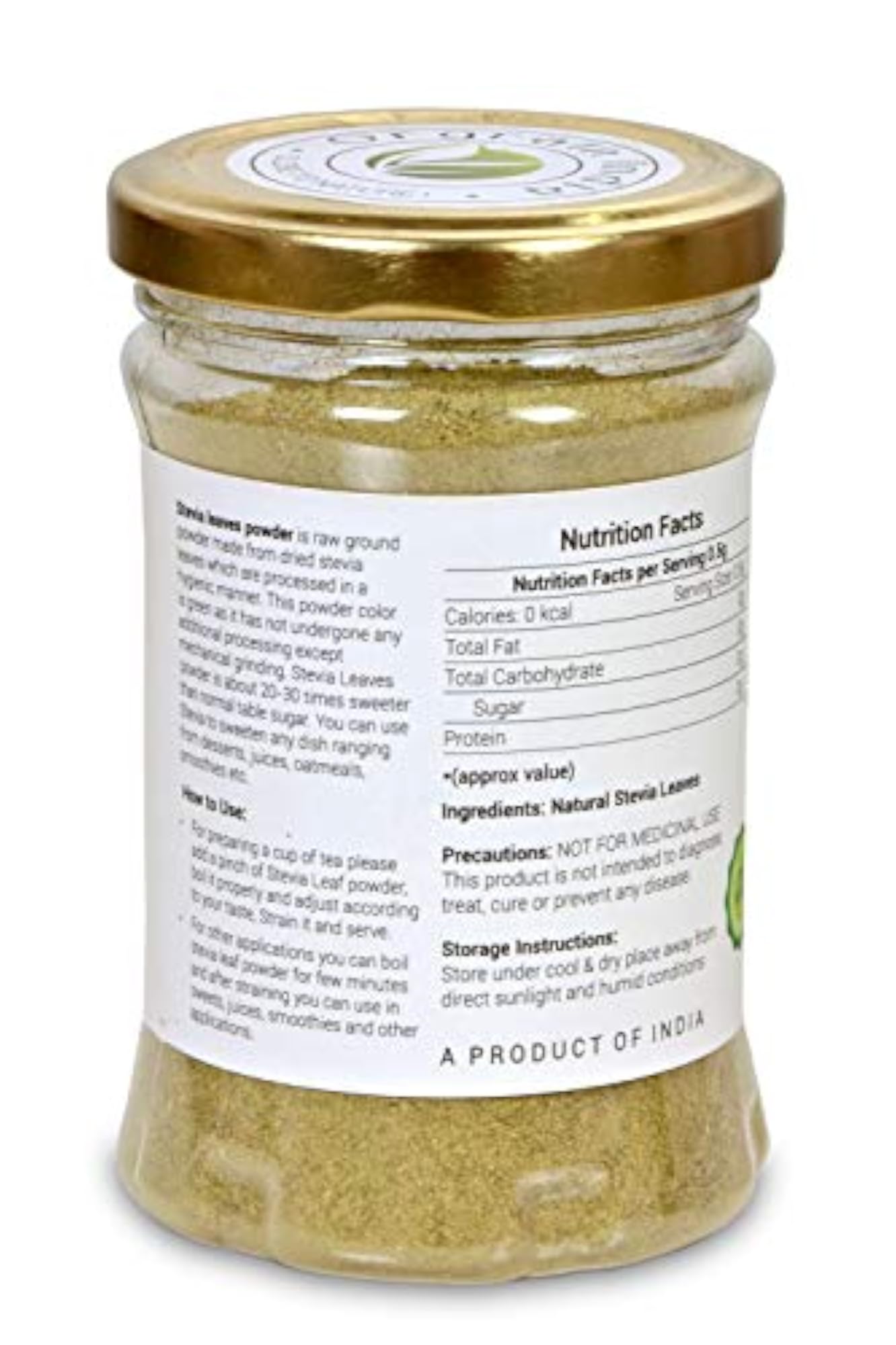 Pure Stevia Leaves Powder, 100g