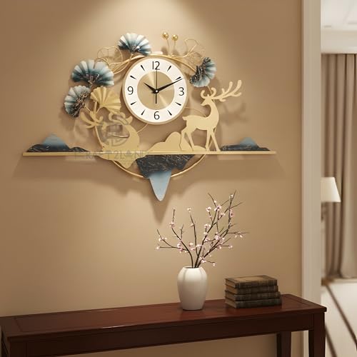 Image of Craft2lance 30-Inch Wall Clock Decor Art Sculpture for Home & Office | Modern Large Deer Metal Wall Clock for Living Room, Bedroom, Restaurant & Cafe | Stylish Decorative Timepiece (76 cm)