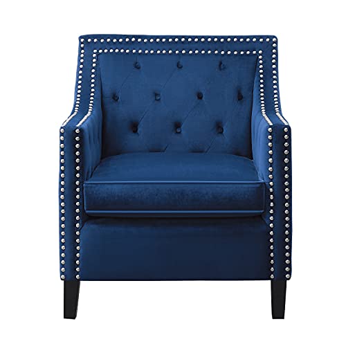 Lexicon Portola Velvet Accent Chair, Navy #TOP1