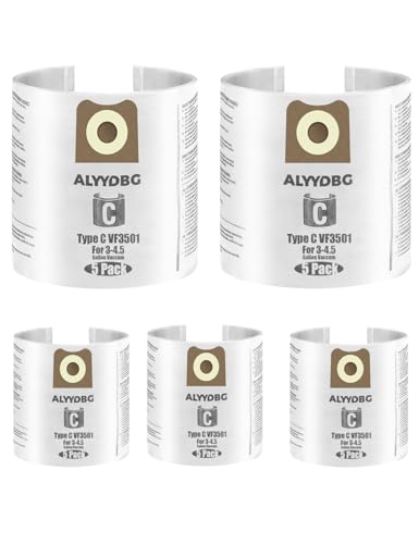 5 Pack ALYYDBG for Ridgid Shop Vac Bags 3-4.5 Gallon Size C vf3501
