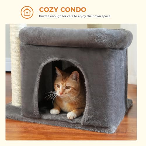 PEQULTI Cat Tree Cat Tower with Sisal-Covered Scratching Posts and Extra-Large Cat Perch Suitable for Small to Medium Cats - Thumbnail 5