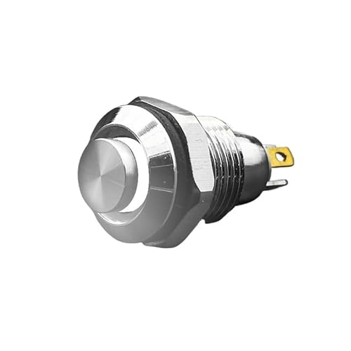 CZKE 1pc 10mm Metal Push Button Switch with LED Indicator Self-locking Latching 4pins High Head 3v5v12v24v220v(WHITE,2v)