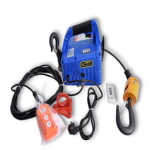 OTQEFTN 1500W 3 in 1 Electric Hoist Remote Control Traction Hoist Mini Hoist Hanging Tensioning Machine 100KG/200KG/300KG/500KG (Size : 200 Kg) ()