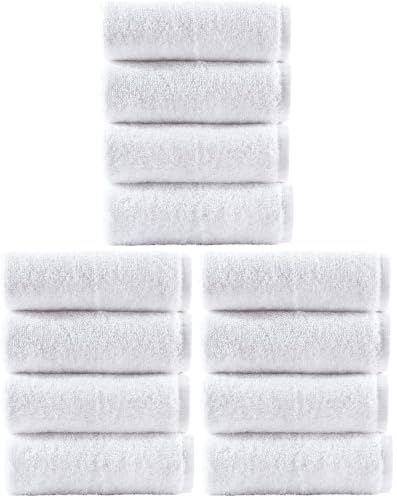 Image of Washcloth Linen Set Premium Original Turkish Cotton, Hotel Quality for Maximum Softness & Absorbency Face Towels for Hand, Kitchen & Cleaning (White Washcloths Set) (Pack of 3)