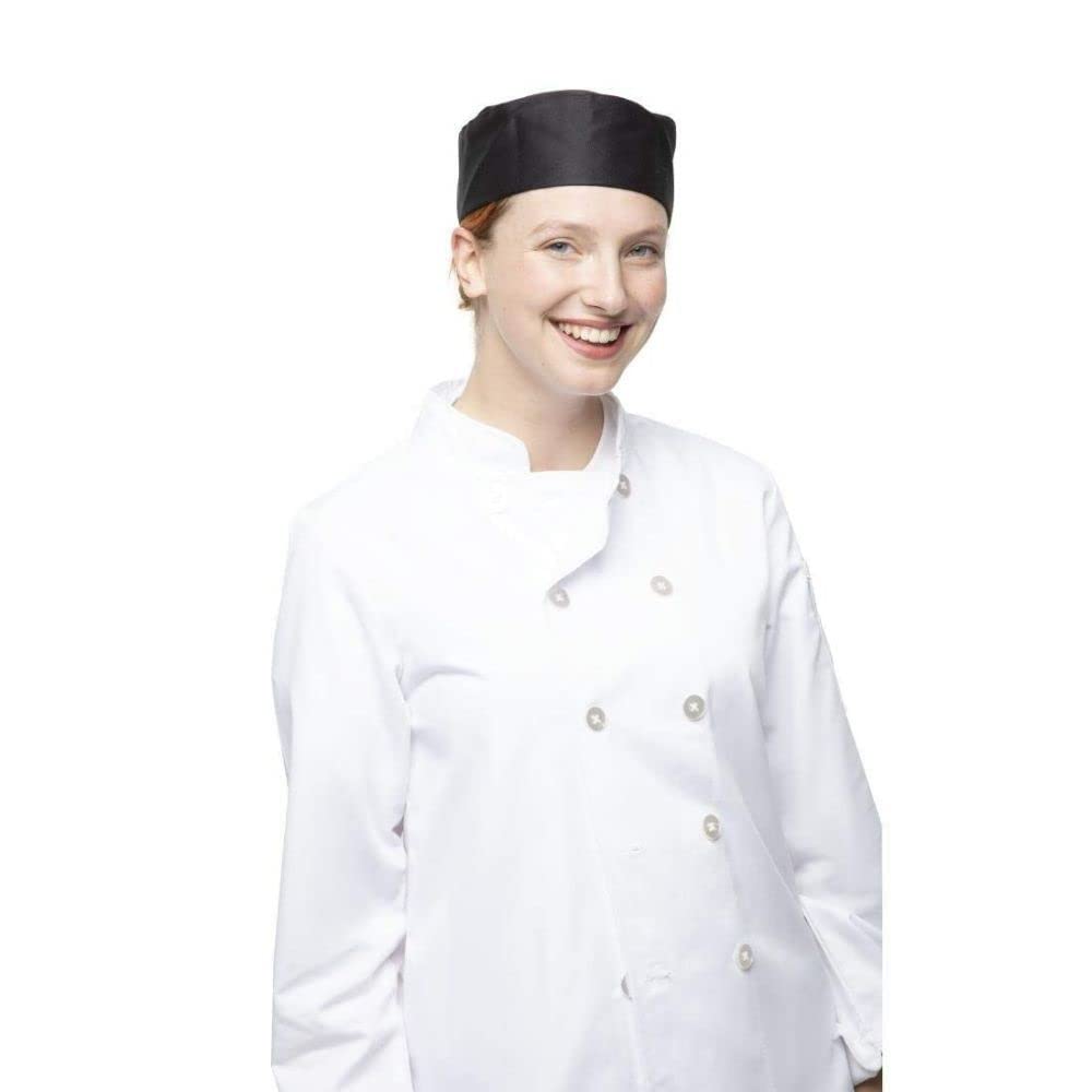 Whites Chef Skull Cap Polycotton Black - L